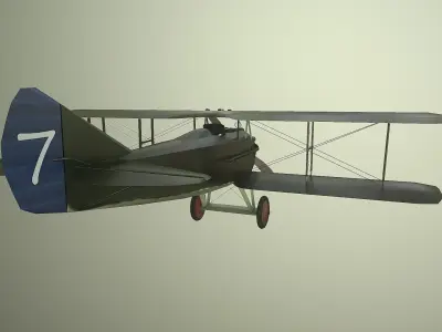 WWI fighter SPAD XIII Low-poly 3D model