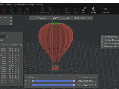 Air Balloon 3D medium poly Low-poly 3D model