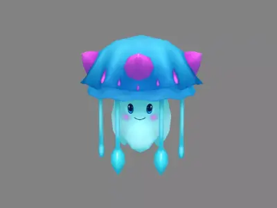 Cartoon jellyfish Low-poly 3D model