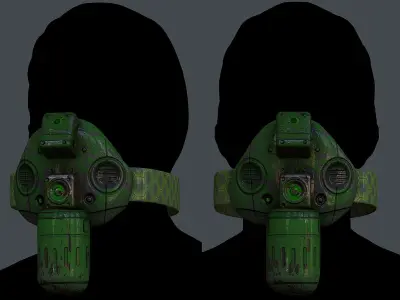 Gas mask helmet 3d model scifi Low-poly Low-poly 3D model