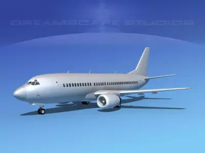 Boeing 737-300 Bare Metal 3D model