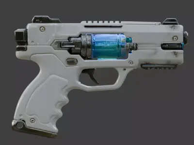 Stylized Sci-Fi Blaster Pistol  Low-poly 3D model