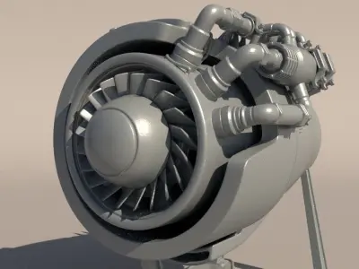 Small Jet Engine for 3Dprint 3D print model