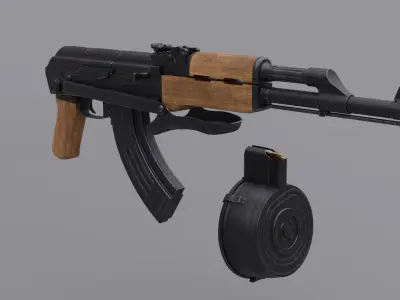AK 47 Assault Rifle Free 3D model