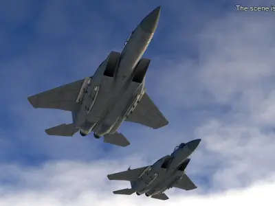 F-15 Silent Eagle in Flight Battle Position 3D model purchase