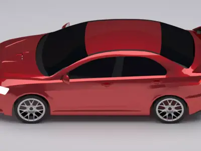 Red Car Free low-poly 3D model