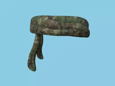 Forest Camouflage Bandana - Military Character Design Low-poly 3D model