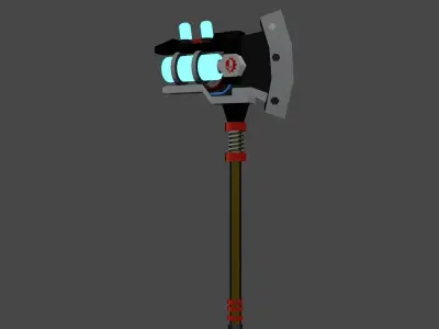 Si-Fi Warhammer 40k  Low-Poly Game ready Axe Low-poly 3D model