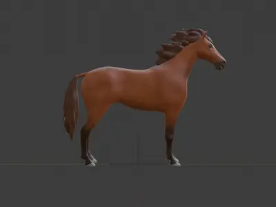 Realistic and Cheap Horse Model 3D model