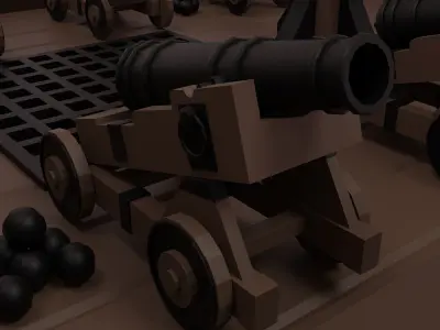 Ship pirate Low-poly 3D model