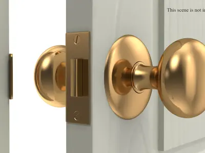 Door Knob Golden V05 3D model