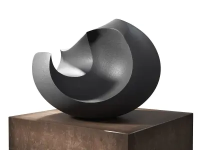 James Oughtibridge Jet Black Concave sculpture 3D model