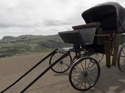 Historic Victorian Carriage Low-poly 3D model