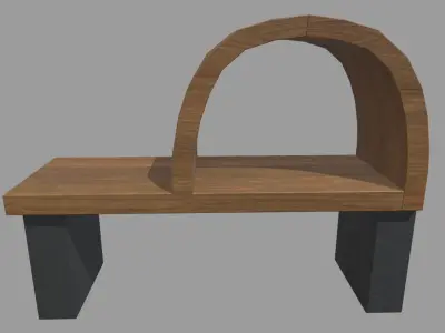 Low Poly Bench 09 Low-poly 3D model