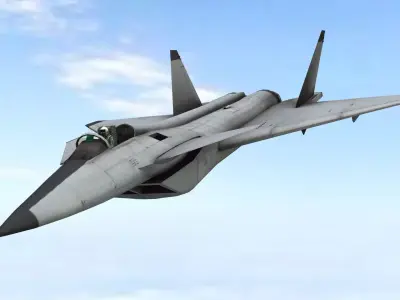 Fighter Jet Flying In Sky Plane V03 Low Poly 3D Model Low-poly 3D model