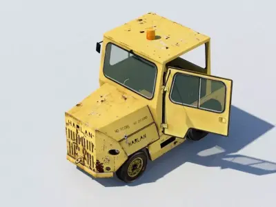 Harlan HT Light Tractor Aircraft Baggage Tug Low Poly weathered Low-poly 3D model