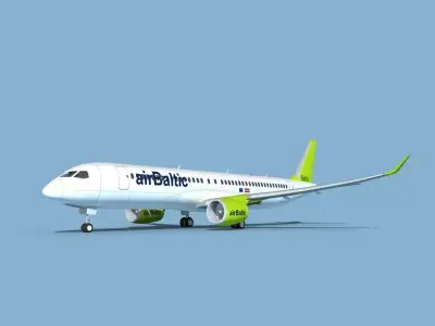 Airbus A220-300 Air Baltic 3D model