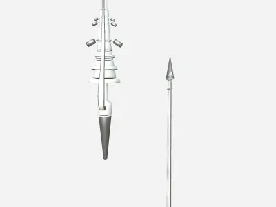 SciFi War Lance A06 Full White - Sci Fi Weapon Design Low-poly 3D model