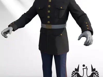 United States Marine Corps Dress Blues Uniform USMC Low-poly 3D model