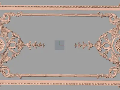 Door flower 3D relief STL Model for CNC woodworking carving E300 3D model