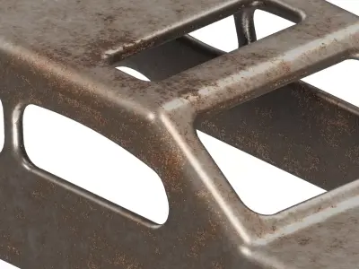 Rusty Passenger Car Frame 3D model