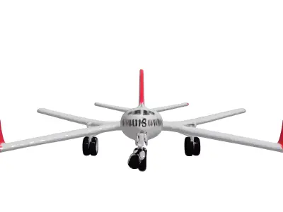 Modern Passenger Jet Aircraft 3D Model Low-poly 3D model