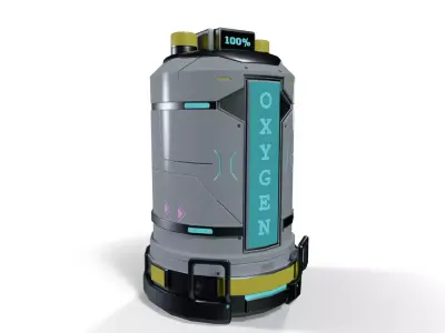 Sci-Fi Medical Oxygen Tank Low-poly 3D model