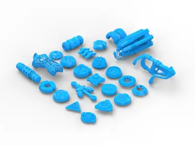 Pack of tech details 3D model