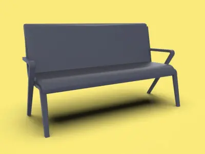 Bench Model Low-poly 3D model