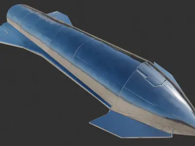 SpaceX SN9 - Starship prototype number 9 PBR Textures Low-poly 3D model