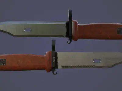 AKM Type 2 Bayonet Low-poly 3D model