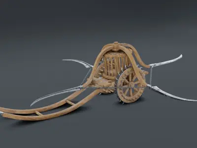 Scythed Charriot - Leonardo da Vinci Low-poly 3D model