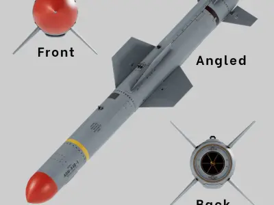 AGM-84-D Harpoon Missile Low-poly 3D model