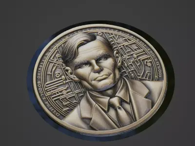 Alan Turing Medallion 3D print model