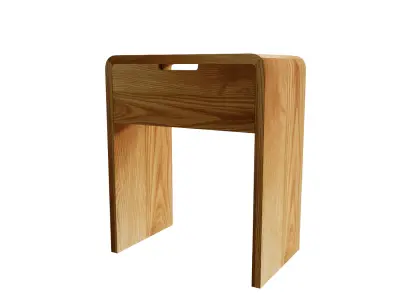  Modern Wooden Side Table 3D Model Free low-poly 3D model