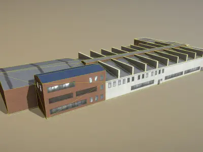 Airport Hangar SKBO Hangar22 Low-poly 3D model