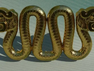 Ancient double headed snake 3D print model