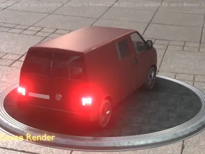 City Car 81 Commercial Transporter Type-C Brown Low-poly 3D model