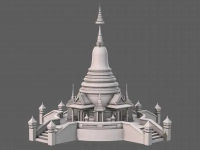 Pagoda V04 Low-poly 3D model