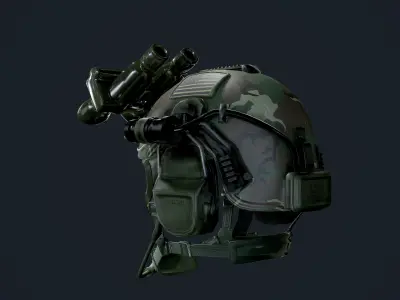 Military Helmet Game Ready Low-poly 3D model