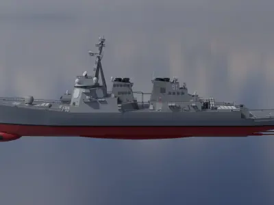 USS Arleigh Burke DDG 51 Low-poly 3D model