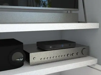 Amp stereo hi fi Low-poly 3D model