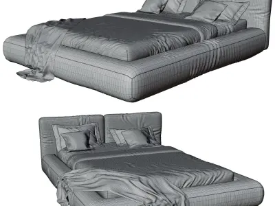 Bed C bedroom furniture sets home Free 3D model