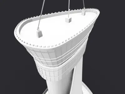 Air Traffic Control Mumbai Low-poly 3D model
