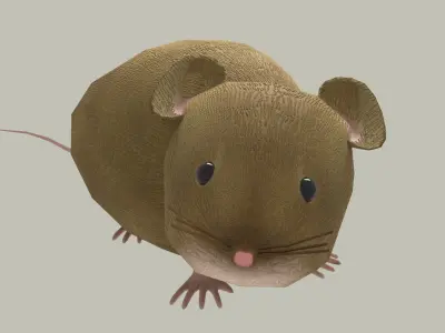 European Field Mouse Free low-poly 3D model