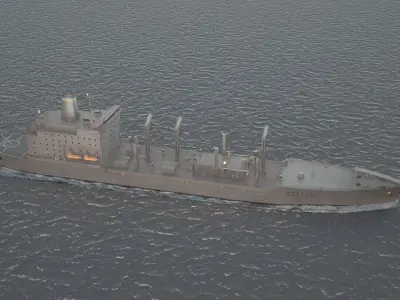 US Navy Henry J Kaiser class oil transfer vessel USNS Low-poly 3D model