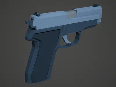 Stylized SIG Sauer P228 Low Poly Mobile Ready Low-poly 3D model