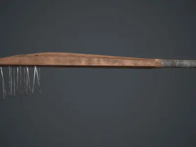 Cricket Bat Weapon With Metal Nails Low-poly 3D model