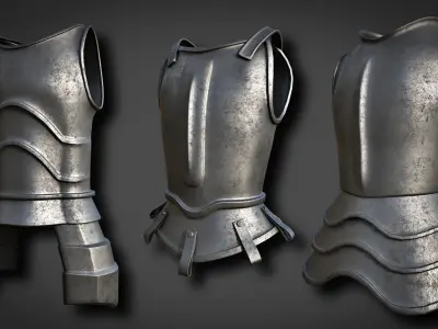 20 Body Armor Base Mesh Pack With UV Low-poly 3D model
