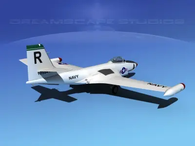 McDonnell F2H2 Banshee V08 3D model